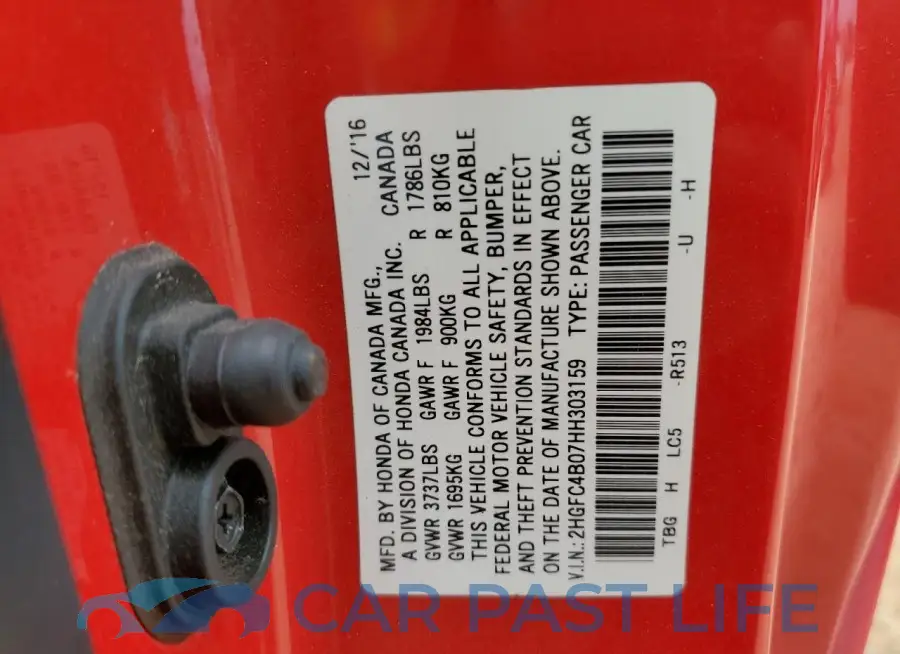 2HGFC4B07HH303159# 12