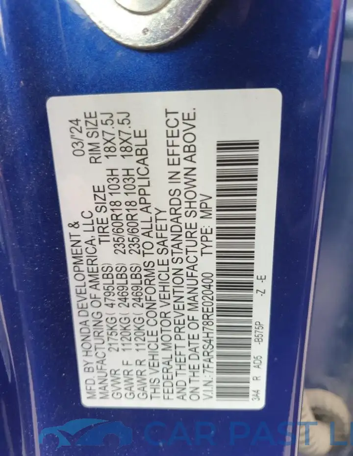 7FARS4H78RE020400# 13