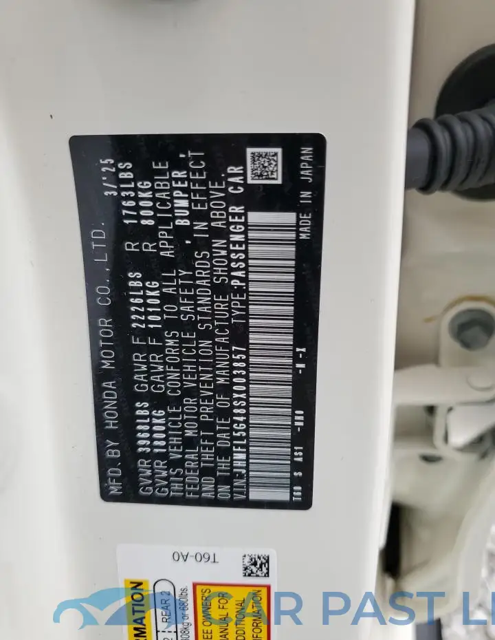 JHMFL5G48SX003857# 13