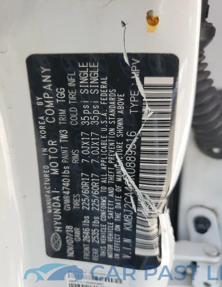 KM8J2CA48KU889316# 14