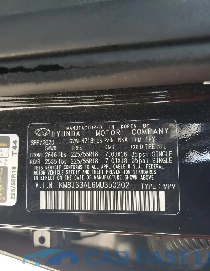 KM8J33AL6MU350202# 13