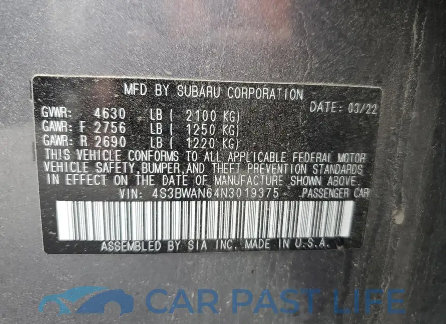 4S3BWAN64N3019375# 13