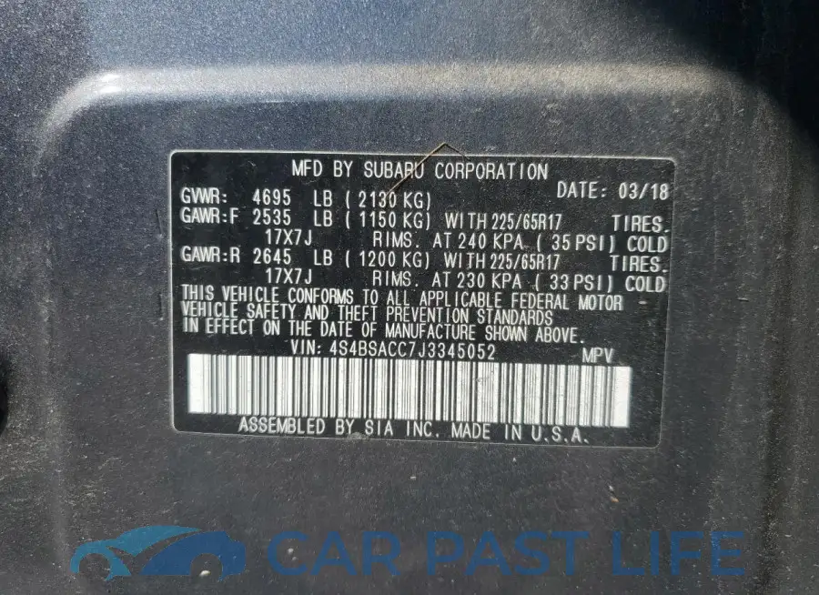 4S4BSACC7J3345052# 13