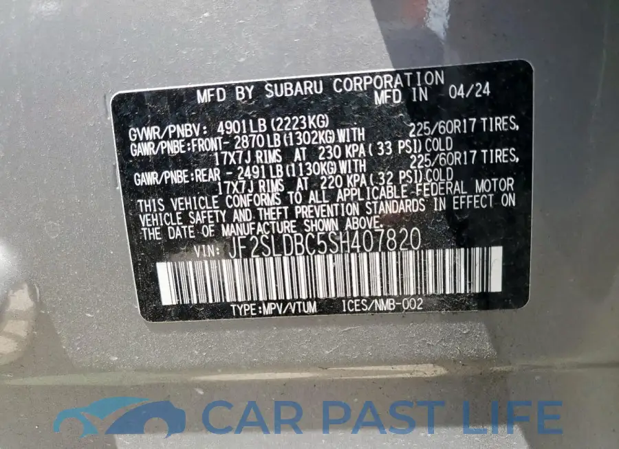 JF2SLDBC5SH407820# 14