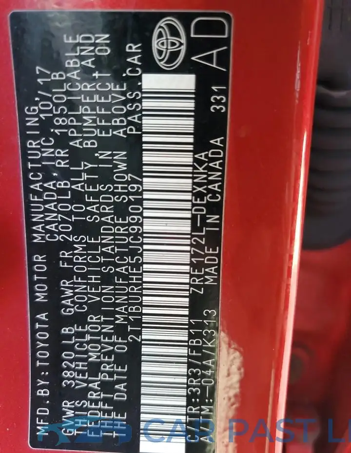 2T1BURHE5JC990197# 12
