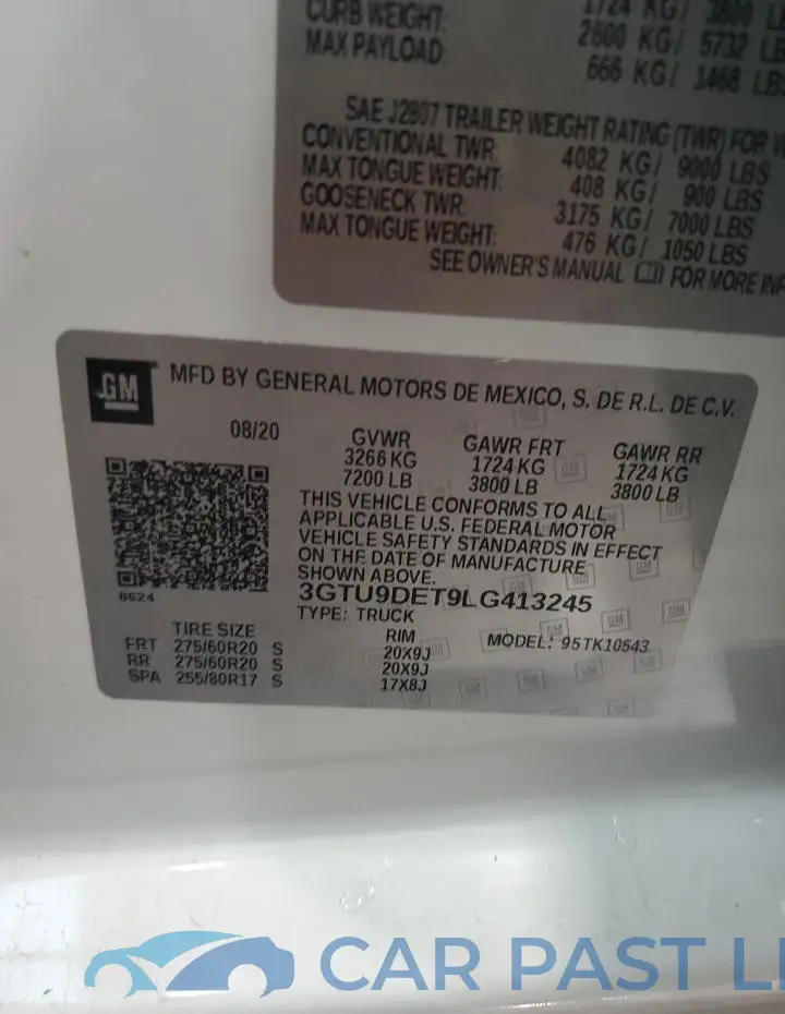 3GTU9DET9LG413245# 12