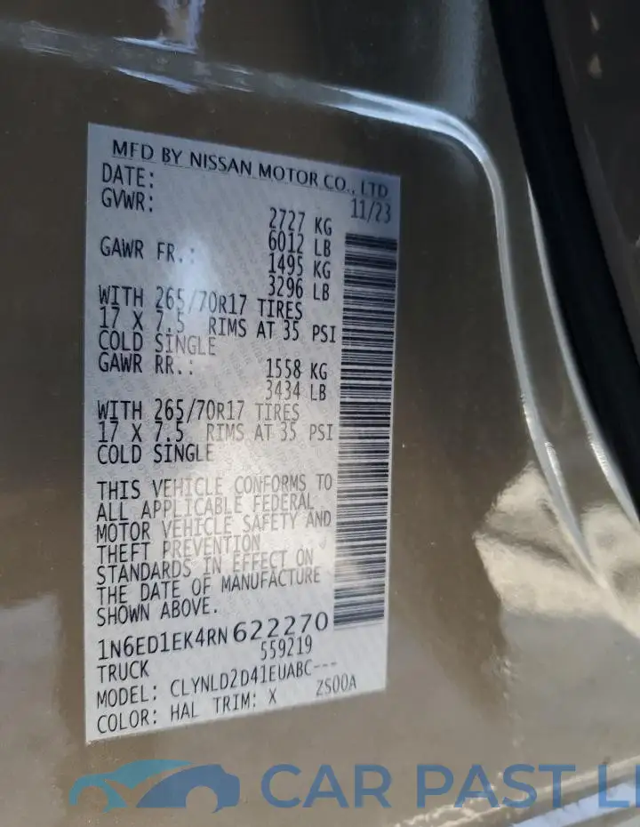 1N6ED1EK4RN622270# 13