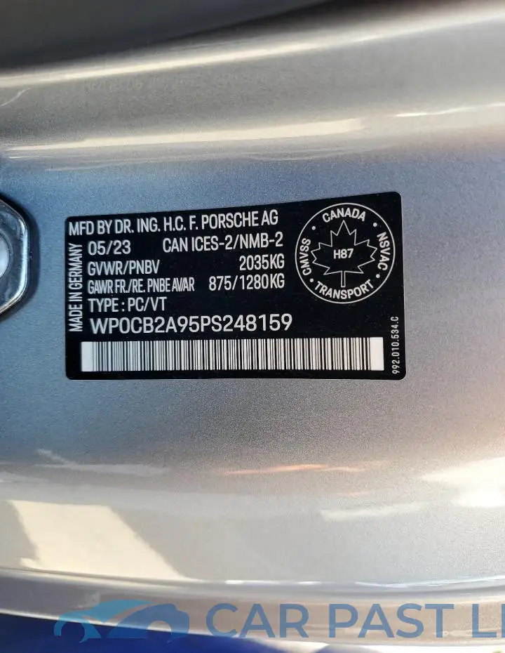 WP0CB2A95PS248159# 12