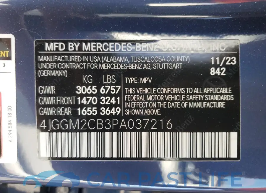 4JGGM2CB3PA037216# 13