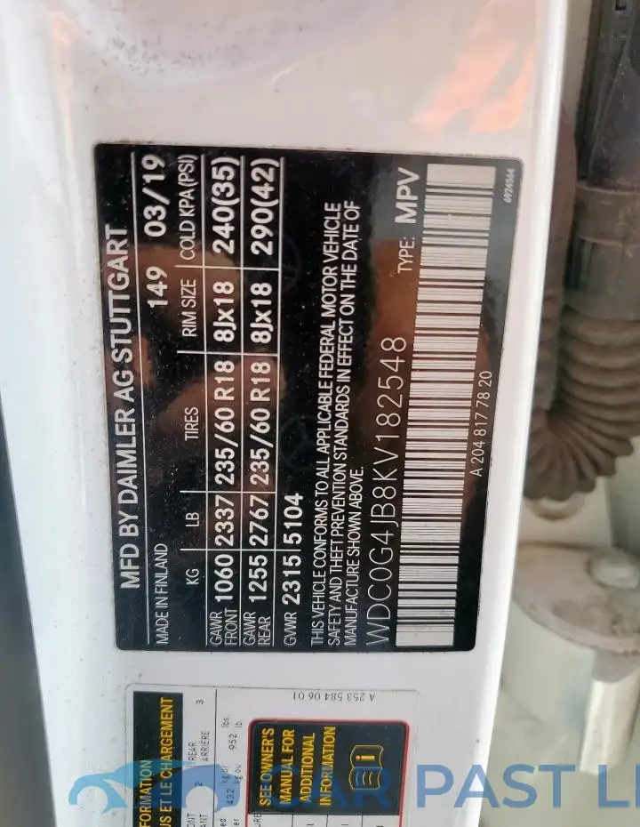 WDC0G4JB8KV182548# 12