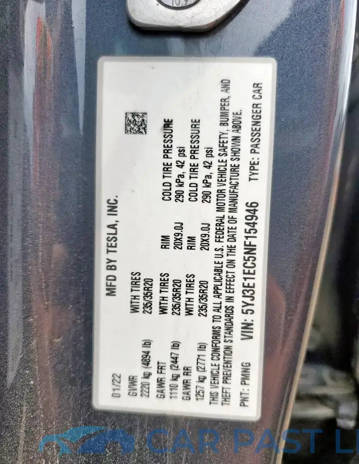 5YJ3E1EC5NF154946# 12