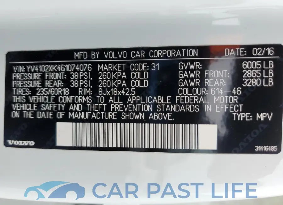 YV4102XK4G1074076# 13