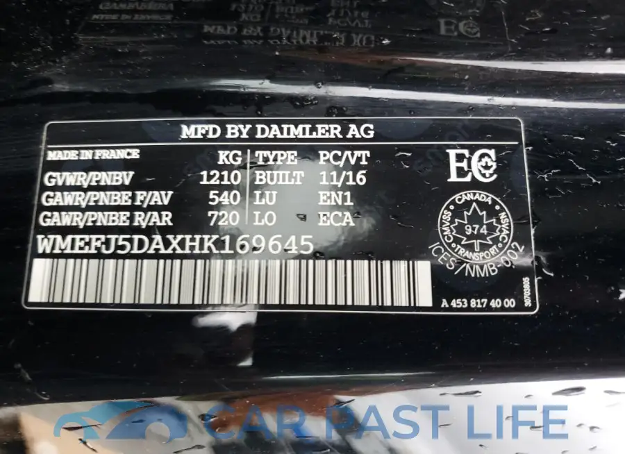 WMEFJ5DAXHK169645# 12