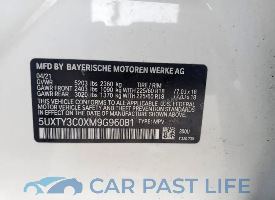 5UXTY3C0XM9G96081# 12
