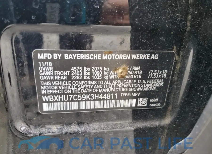 WBXHU7C59K3H44811# 13