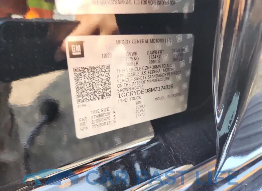 1GCRYDED8MZ124036# 12