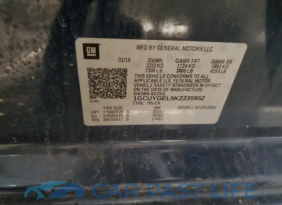 1GCUYGEL5KZ235952# 12