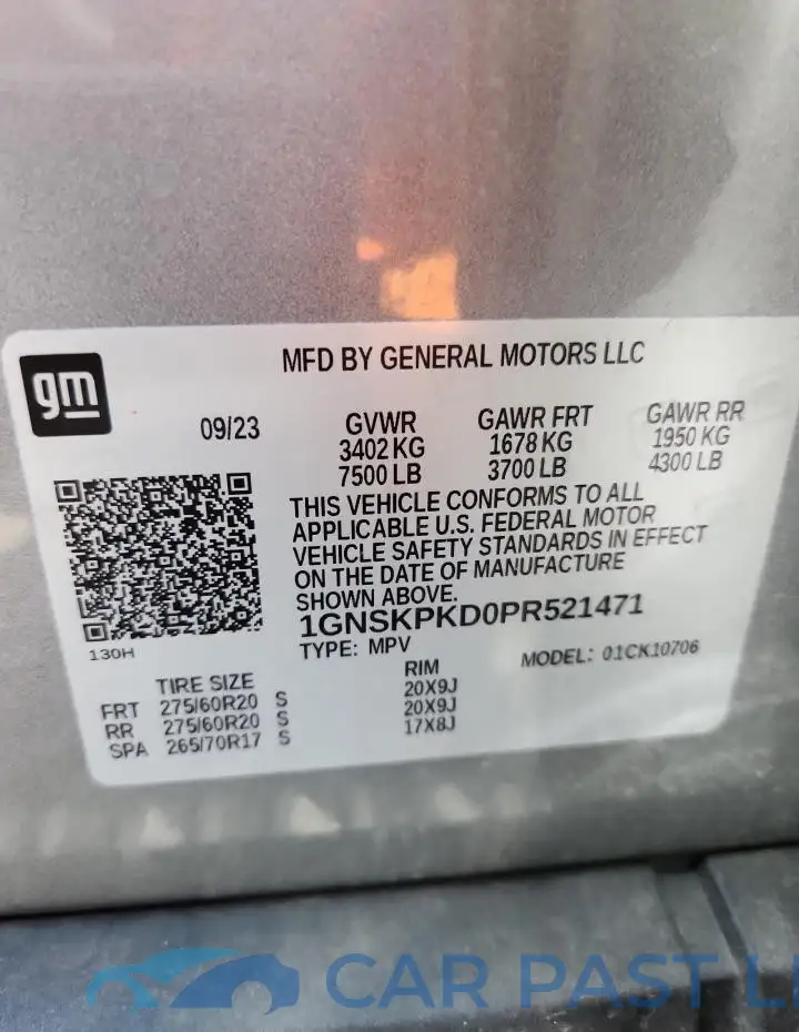 1GNSKPKD0PR521471# 13