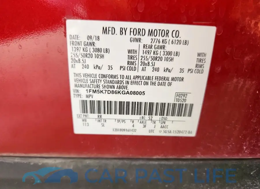 1FM5K7D86KGA08005# 13