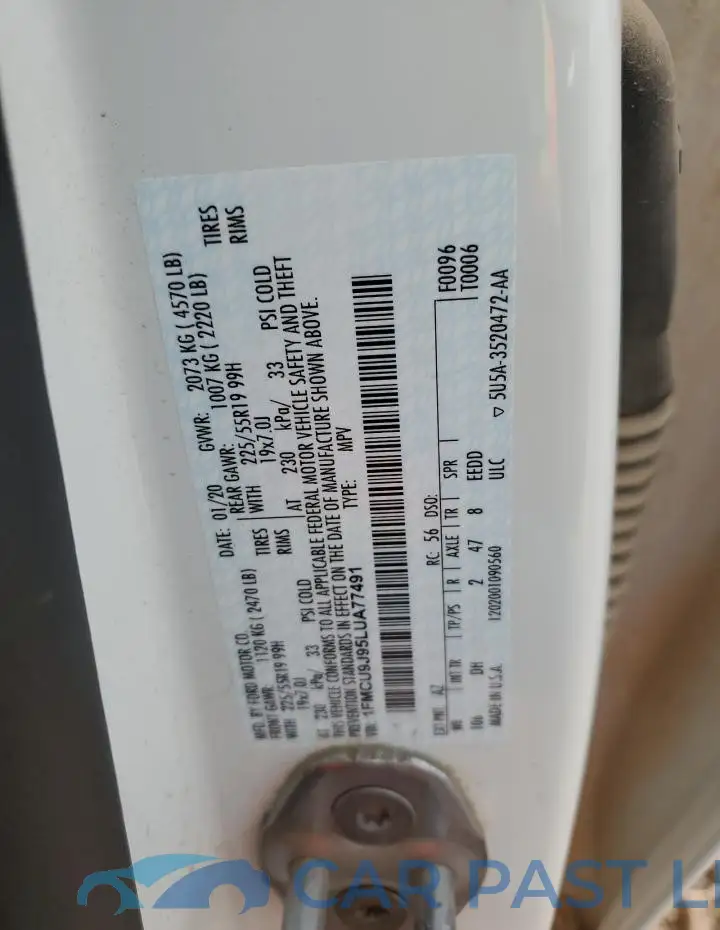 1FMCU9J95LUA77491# 13
