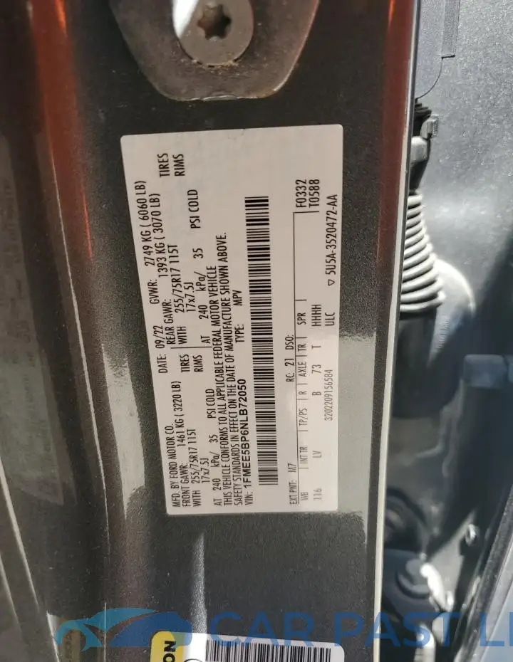 1FMEE5BP6NLB72050# 12