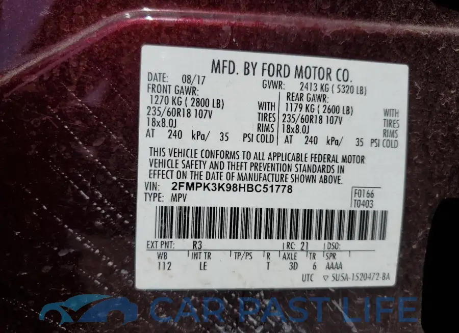 2FMPK3K98HBC51778# 13