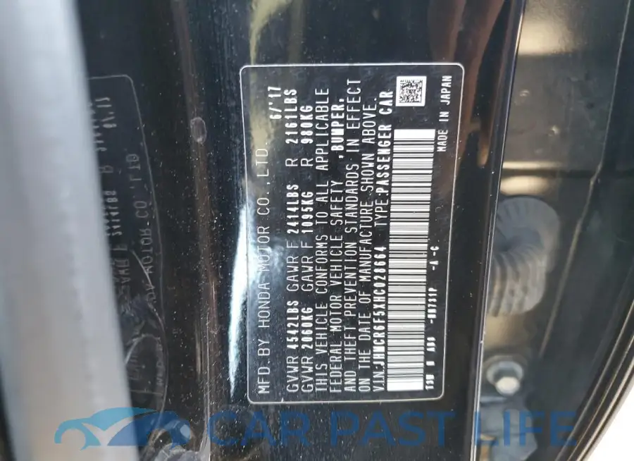JHMCR6F5XHC028664# 12