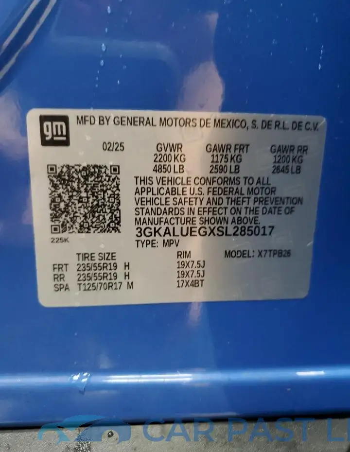 3GKALUEGXSL285017# 13