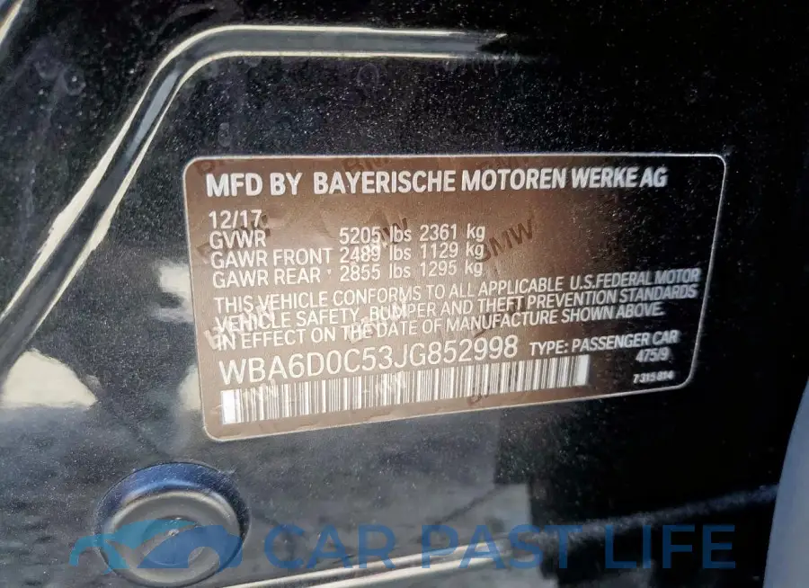WBA6D0C53JG852998# 13