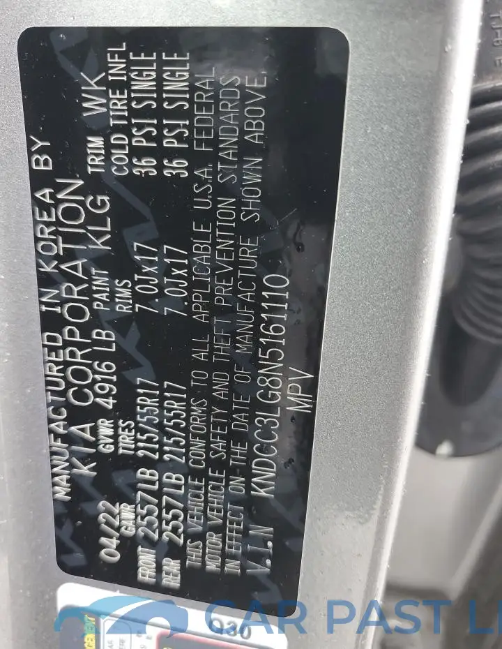 KNDCC3LG8N5161110# 14