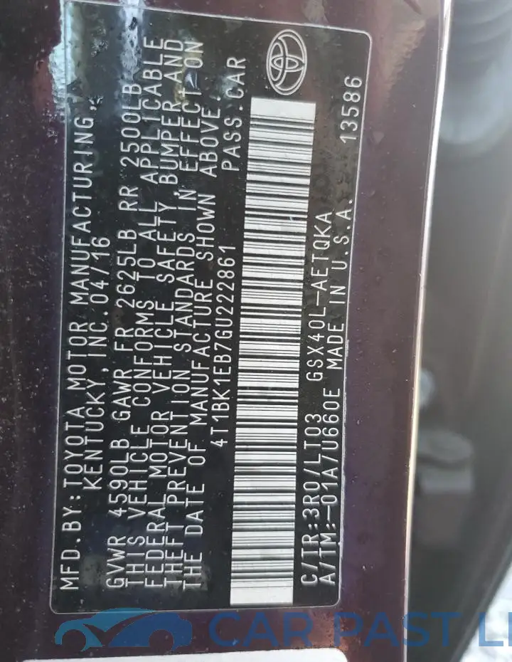 4T1BK1EB7GU222861# 12