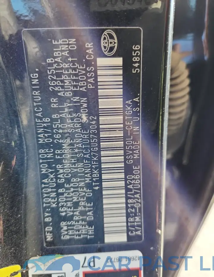 4T1BK1FK7GU573042# 13