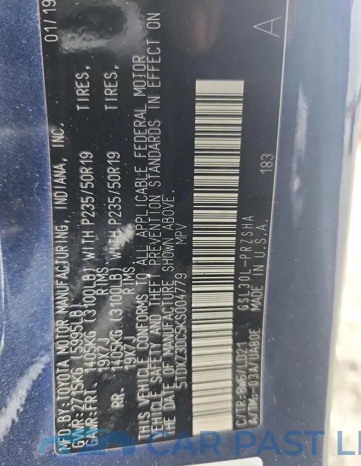5TDXZ3DC5KS004779# 14