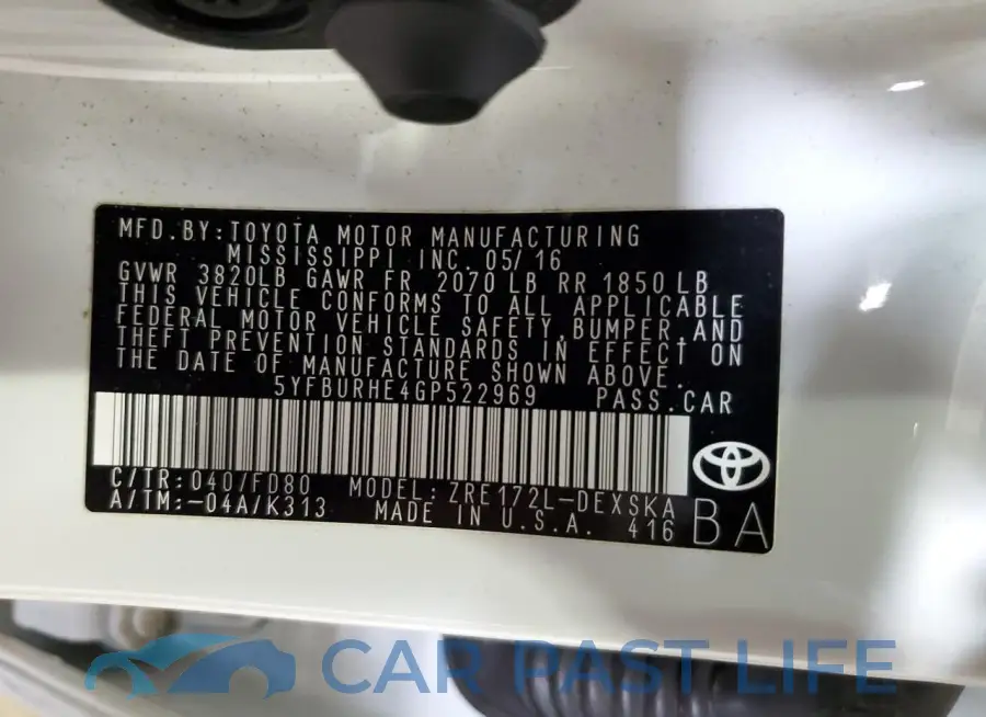 5YFBURHE4GP522969# 13