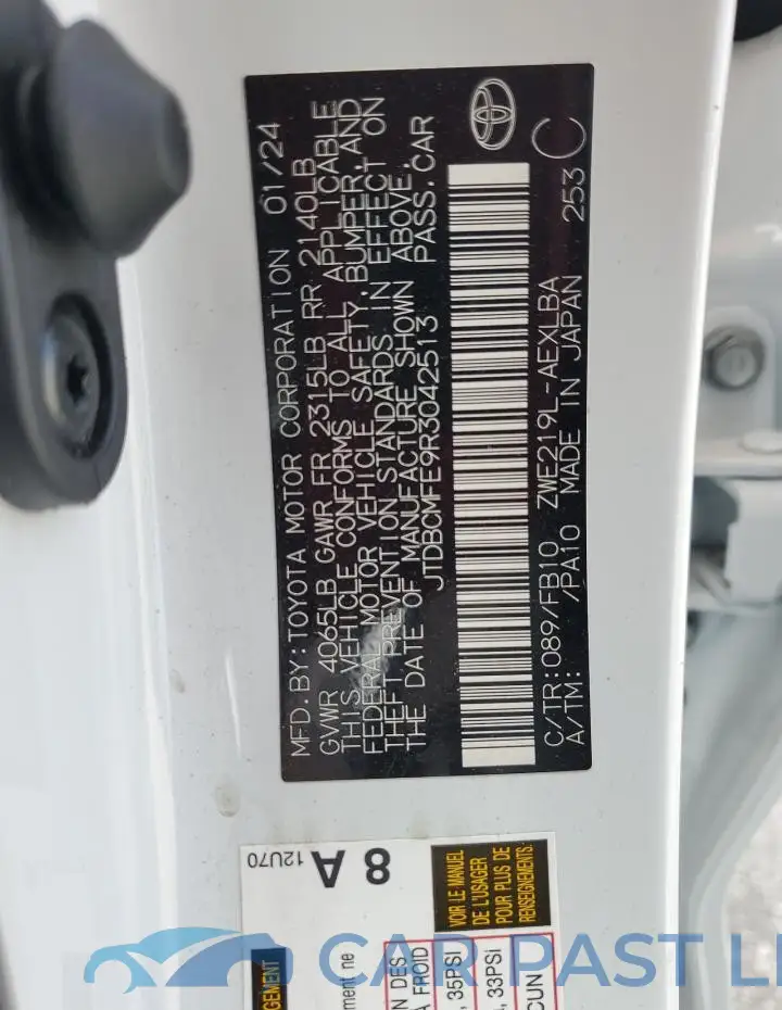 JTDBCMFE9R3042513# 12