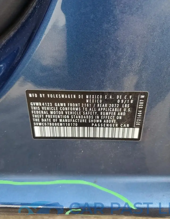 3VWC57BU8KM110170# 12