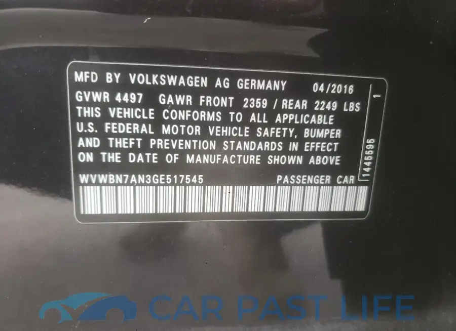 WVWBN7AN3GE517545# 12