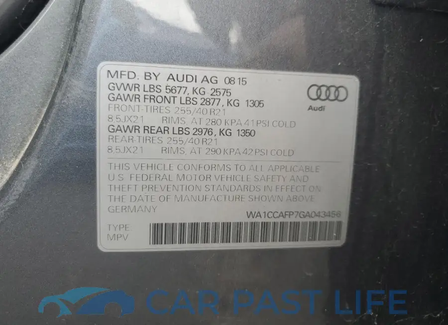 WA1CCAFP7GA043456# 13