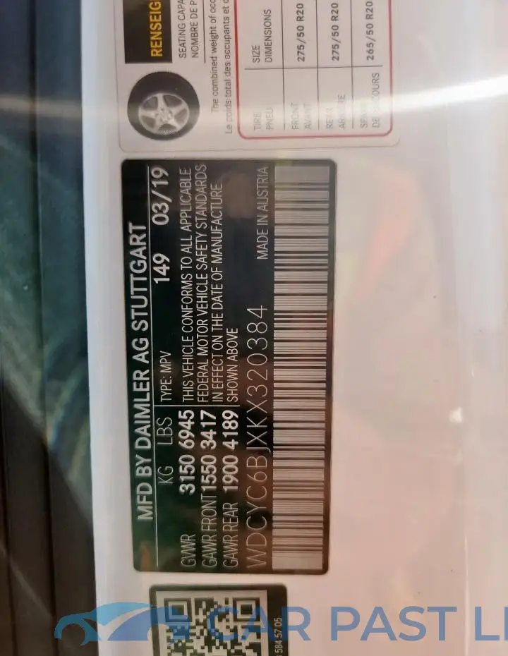 WDCYC6BJXKX320384# 13