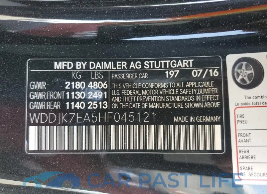 WDDJK7EA5HF045121# 12