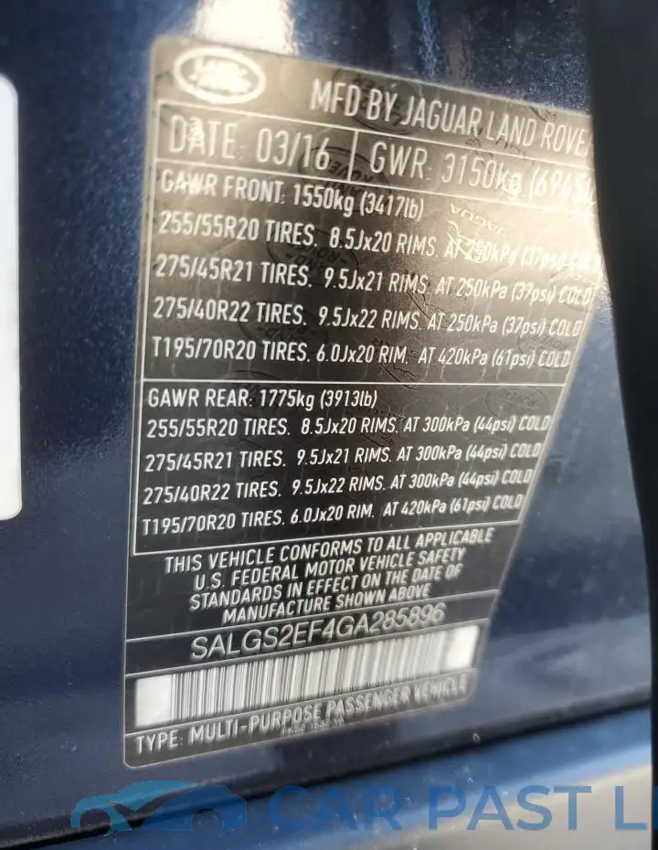 SALGS2EF4GA285896# 13