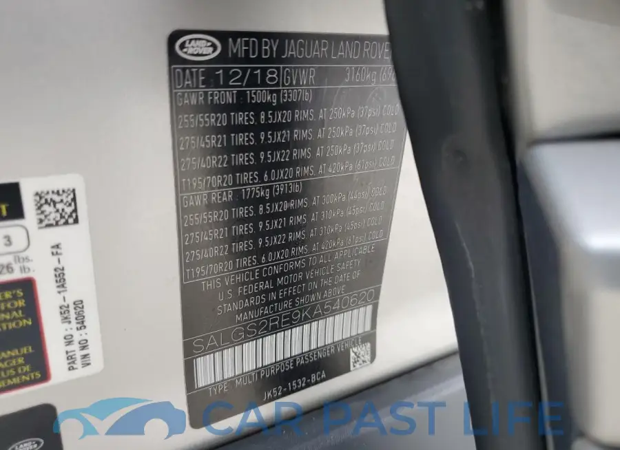 SALGS2RE9KA540620# 13