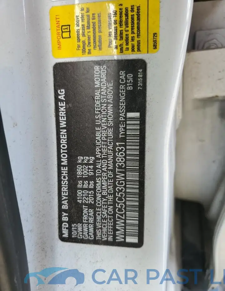 WMWZC5C53GWT38631# 12