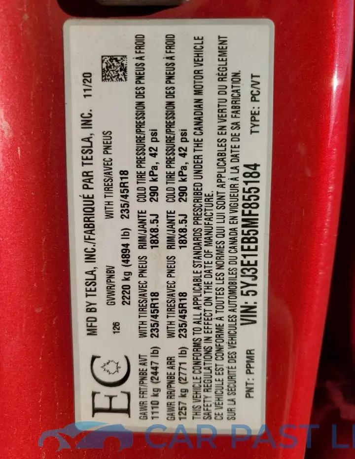 5YJ3E1EB5MF855184# 13