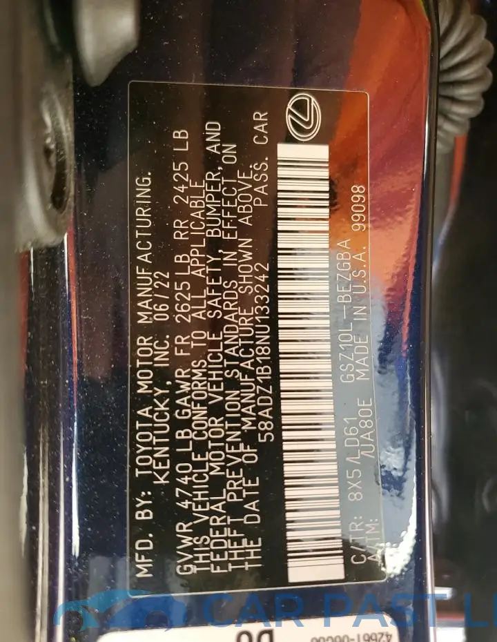 58ADZ1B18NU133242# 13