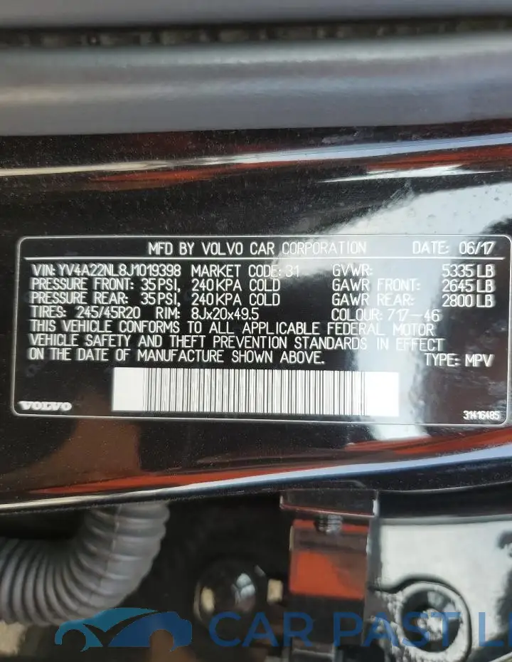 YV4A22NL8J1019398# 12