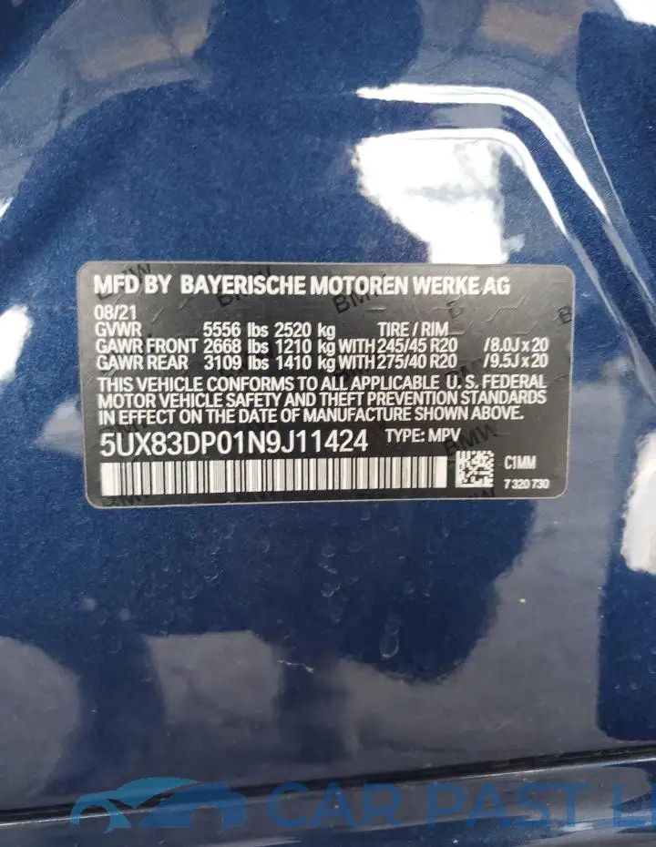 5UX83DP01N9J11424# 13
