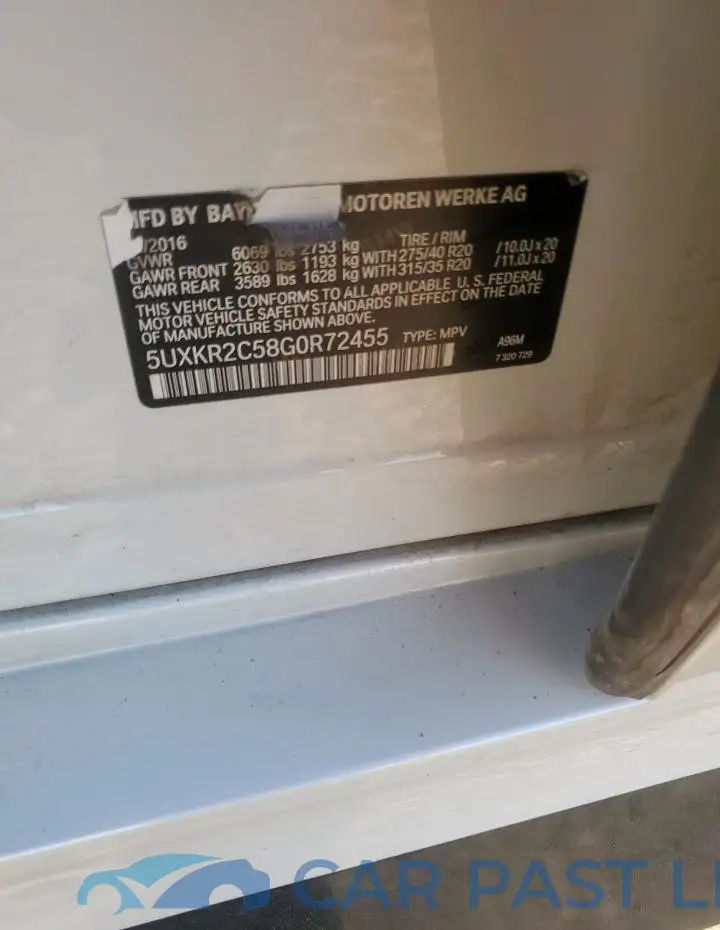 5UXKR2C58G0R72455# 12