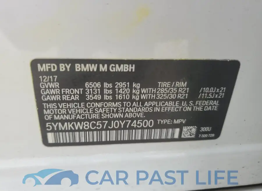 5YMKW8C57J0Y74500# 13