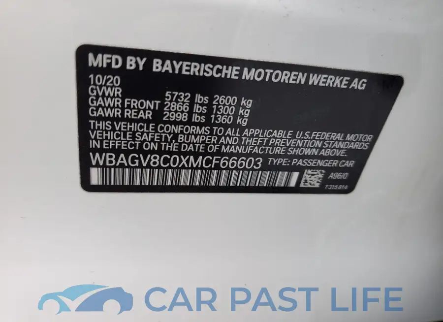 WBAGV8C0XMCF66603# 13
